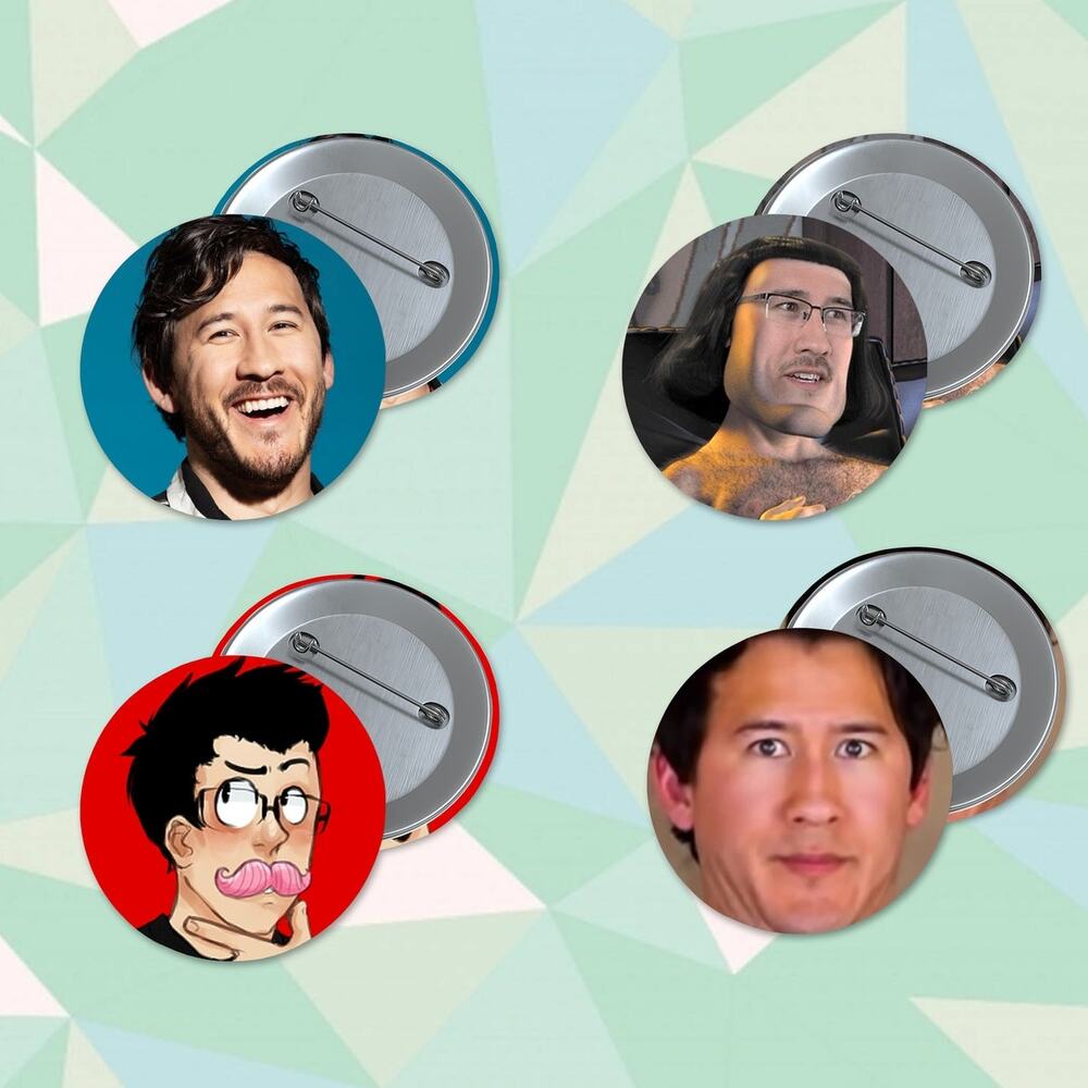 Markiplier Youtube 1.5 inch Pinback Buttons 4 pack funny meme